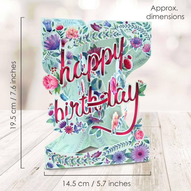 Felicitare 3D, Santoro, Swing Cards, Design Floral, Elemente in miscare