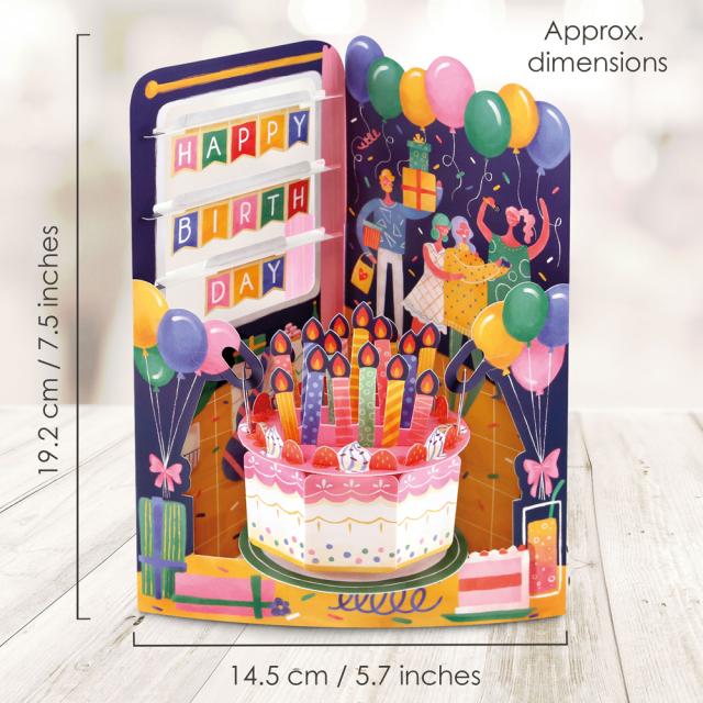 Felicitare, Santoro, Tematica zi de nastere, 3D, Pop-up