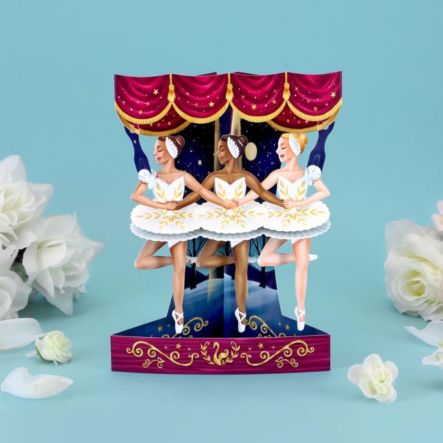 Felicitare, Santoro, Design Balet, 3D Pop-up, Sculptura Hartie