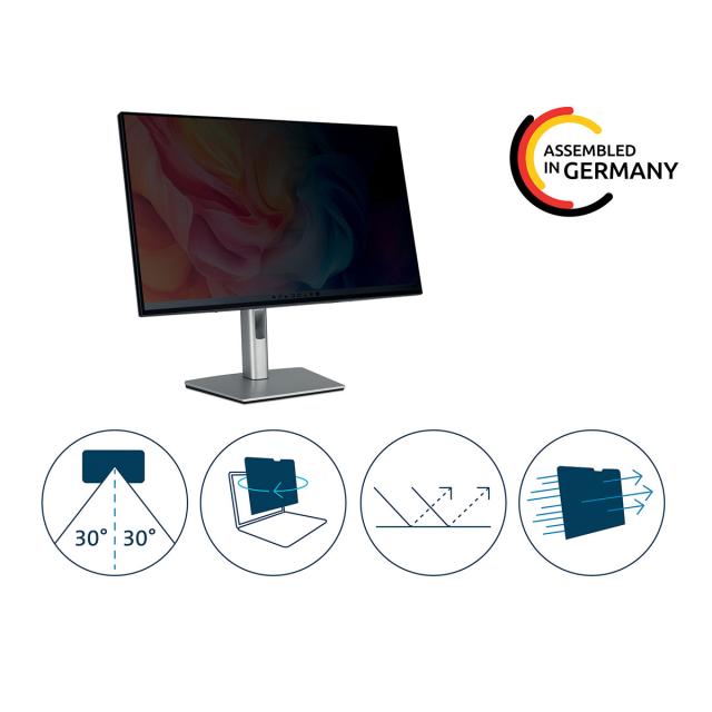 Filtru de confidentialitate Kensington HC, transparenta superioara, pentru monitor, 24.0 inch, 16:9, prindere duala