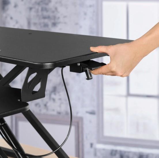 Stand birou ajustabil Hama, pentru laptop/monitor, 80x40 cm, negru