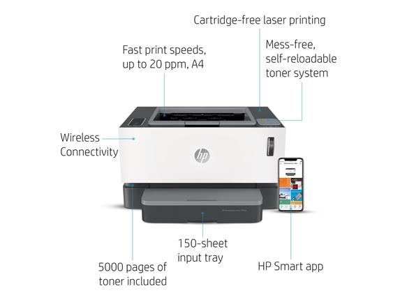 Imprimanta monocrom laser HP Neverstop Laser 1000w, A4, USB, Wi-Fi