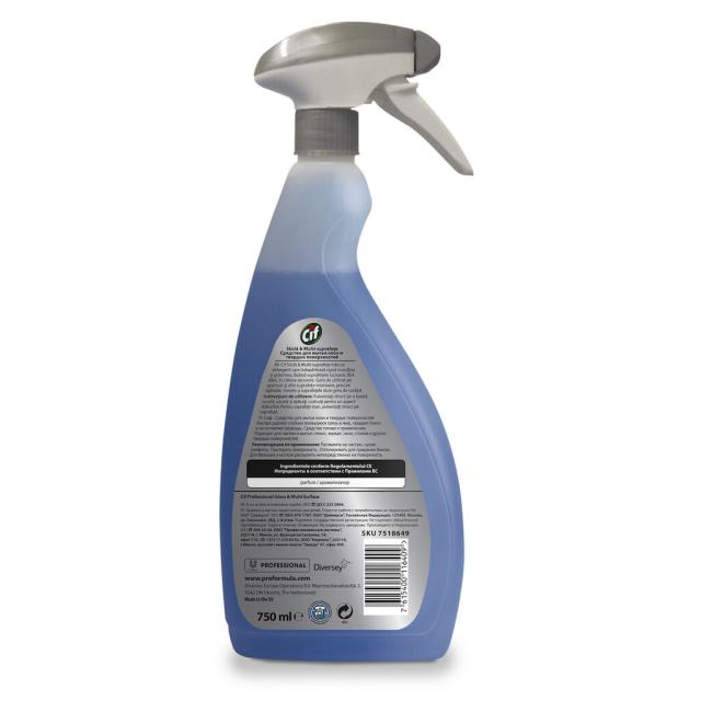 Detergent profesional Cif pentru geamuri si suprafete, 750 ml