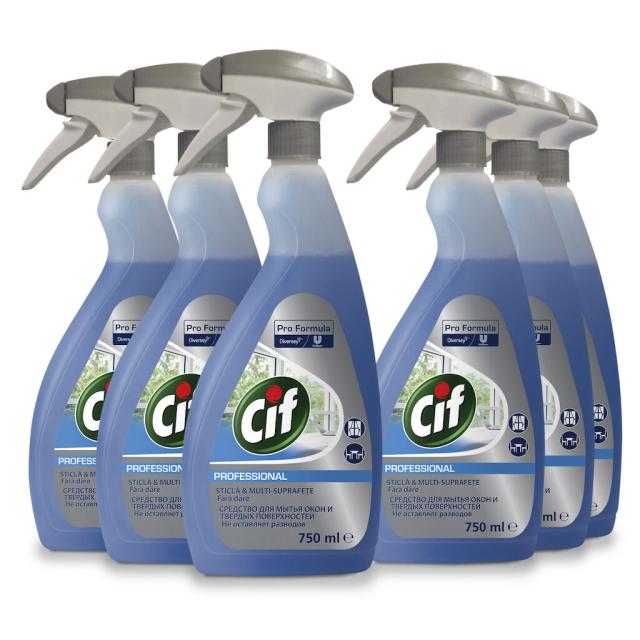 Detergent profesional Cif pentru geamuri si suprafete, 750 ml