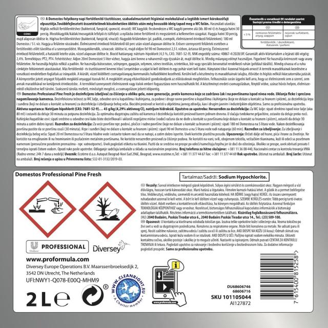 Detergent dezinfectant Domestos Pro Formula Pine Fresh, 2L