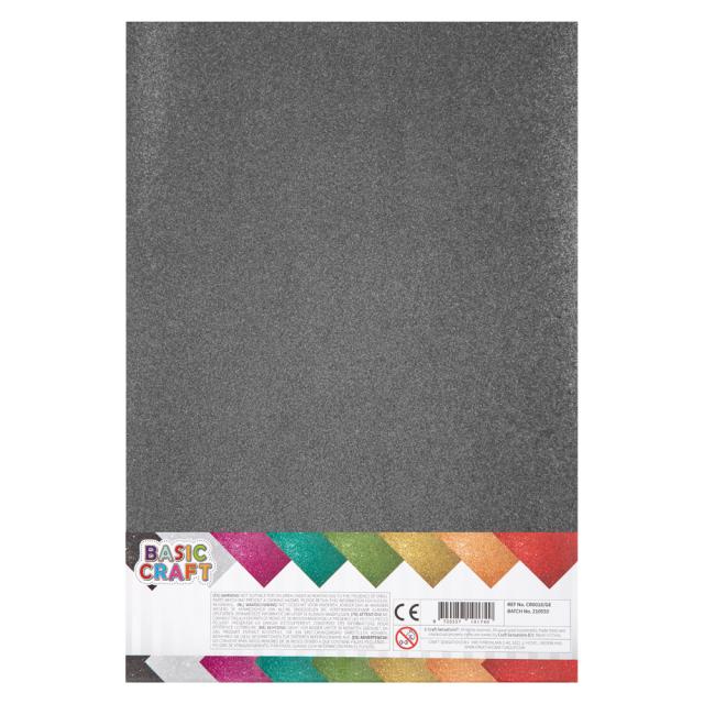 Set 8 coli carton glitter Creative Craft, 170g, diverse culori