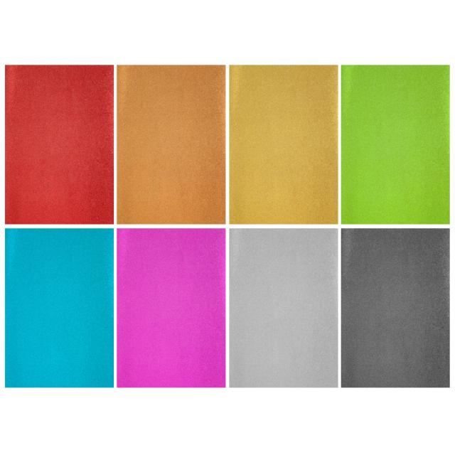 Set 8 coli carton glitter Creative Craft, 170g, diverse culori