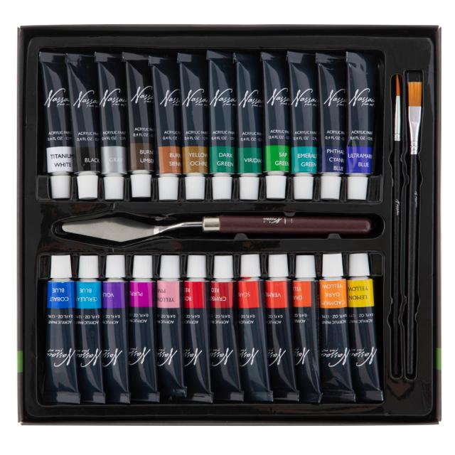 Set culori acrilice Creative Craft, 24 culori, 12 ml