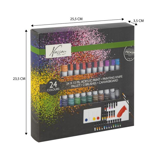 Set culori acrilice Creative Craft, 24 culori, 12 ml