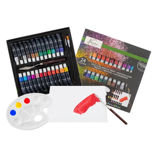 Set culori acrilice Creative Craft, 24 culori, 12 ml