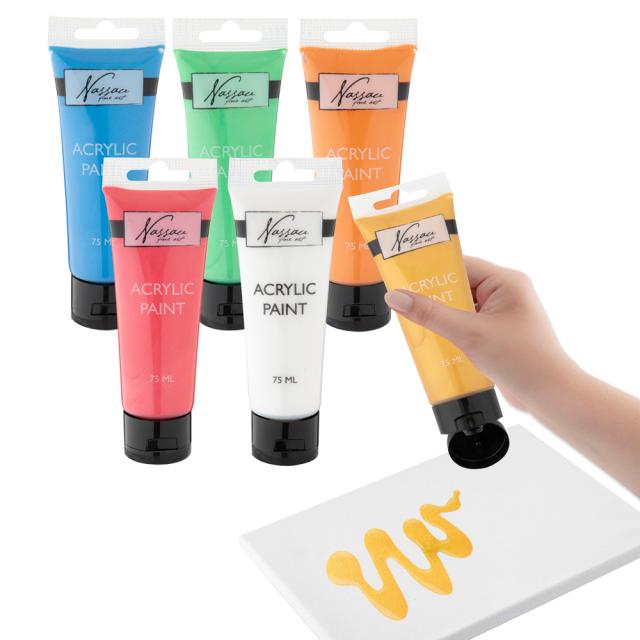 Set culori metalice acrilice Creative Craft, 6 culori, 75 ml