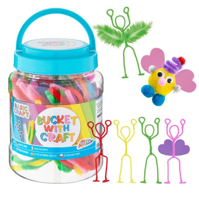 Galetusa Creative Craft, 8 forme, spuma, pompoane, lipici, pene