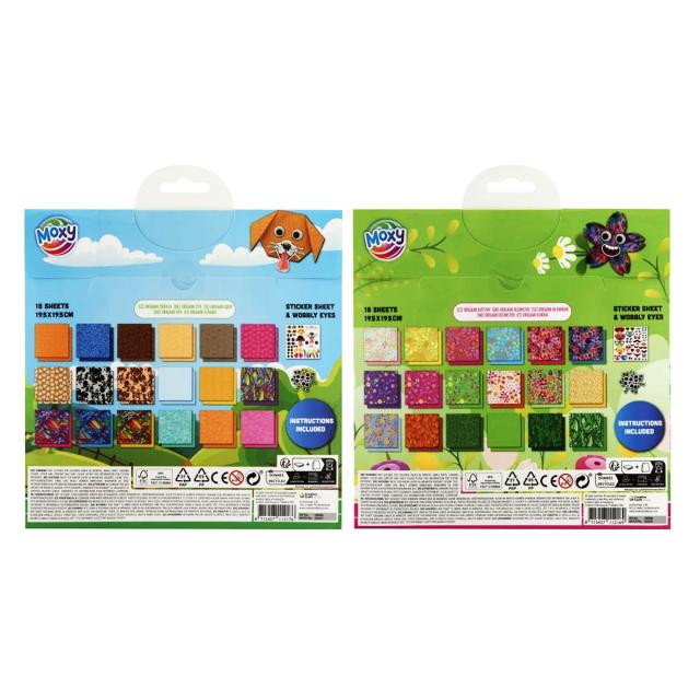 Set origami Creative Craft, 18 file, include stickere, design flori si animale