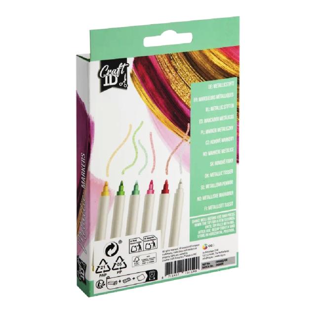 Set Creative Craft, 6 markere culori metalizate