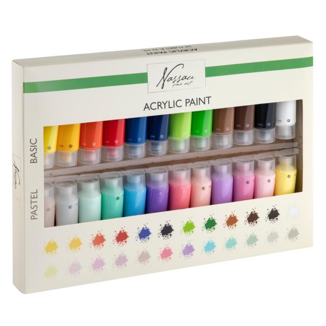 Set culori acrilice Creative Craft Fine Art, 24 culori, 22 ml