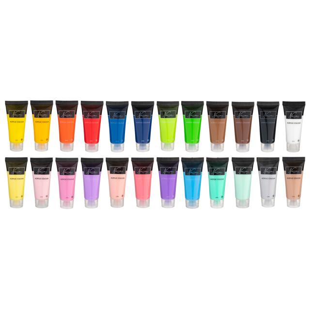 Set culori acrilice Creative Craft Fine Art, 24 culori, 22 ml