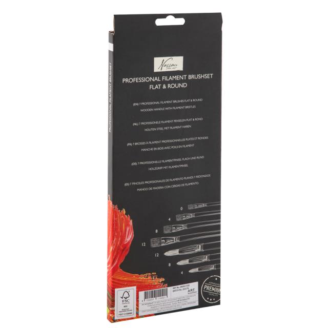Set Nassau Fine Art, 7 pensule profesionale, diverse dimensiuni