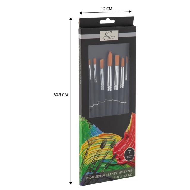 Set Nassau Fine Art, 7 pensule profesionale, diverse dimensiuni