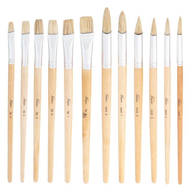 Set Nassau Fine Art, 12 pensule profesionale, diverse dimensiuni