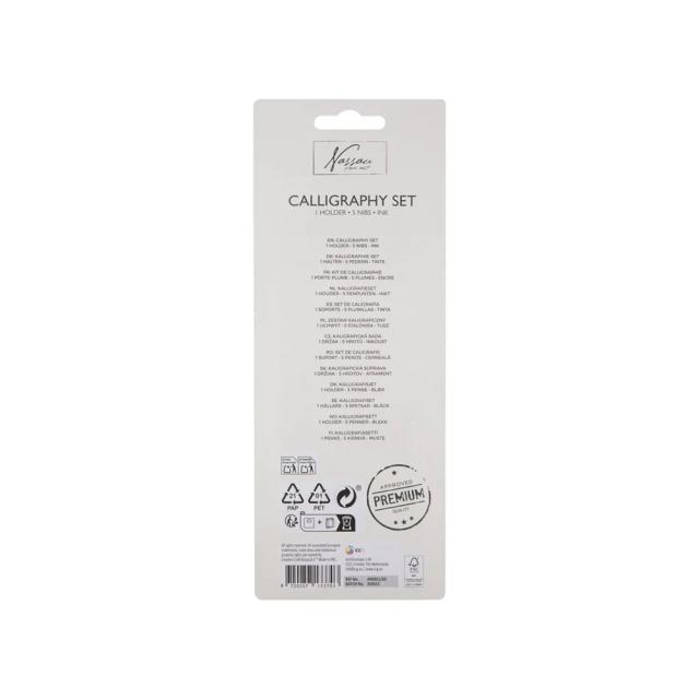 Set caligrafie, Creative Craft, 5 penite, calimara cerneala