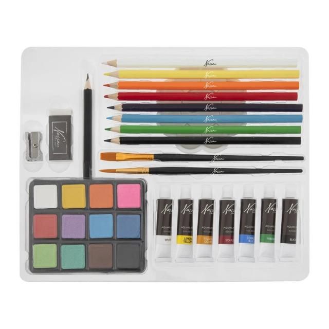 Set pictura, Creative Craft, acuarele, creioane acuarelabile, creion HB, pensule