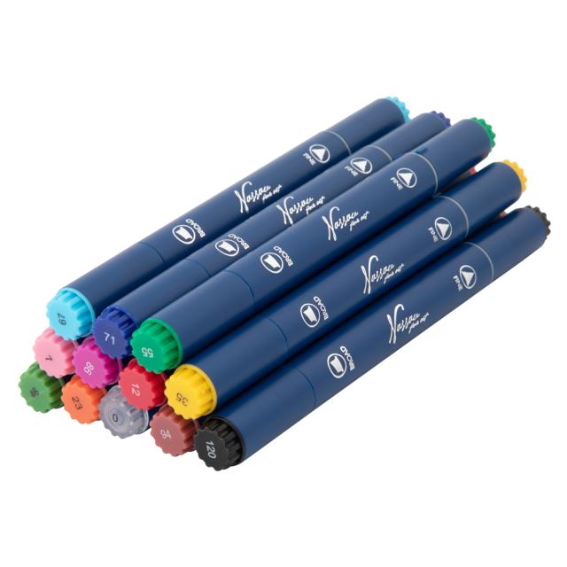 Markere varf dublu, Nassau Fine Art, 12 culori/set