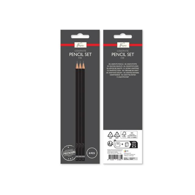 Set creioane grafit, Creative Craft, HB, 6 buc