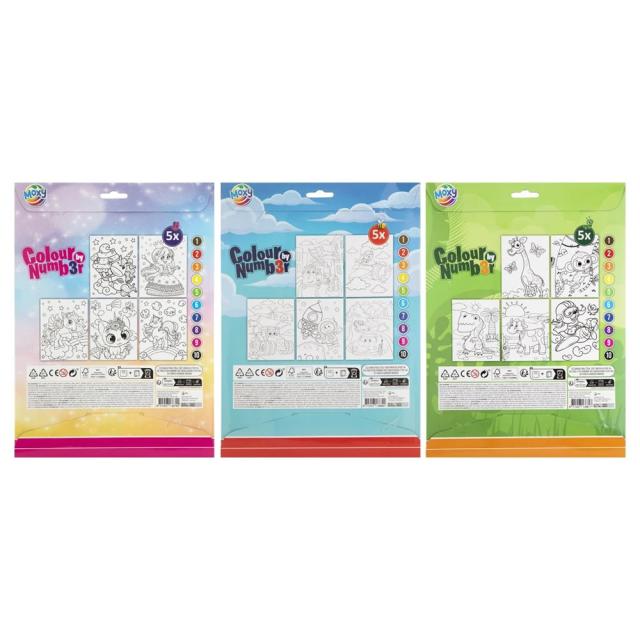 Fise de colorat pe numere, Creative Craft, A4, creioane colorate, diverse mod