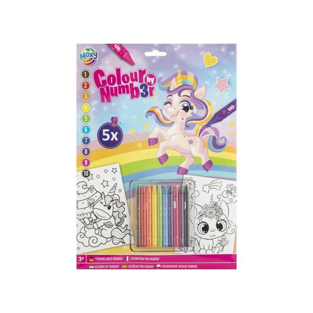 Fise de colorat pe numere, Creative Craft, A4, creioane colorate, diverse mod