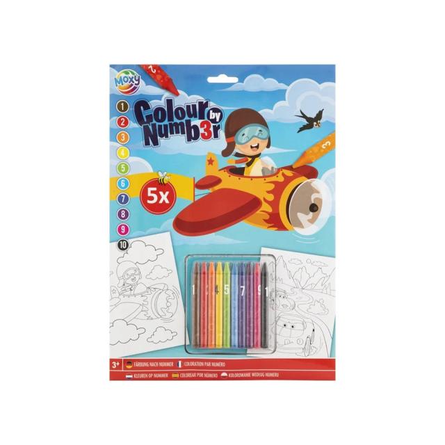 Fise de colorat pe numere, Creative Craft, A4, creioane colorate, diverse mod