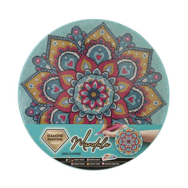 Pictura cu diamante Mandala Creative Craft, diametru canvas 30 cm