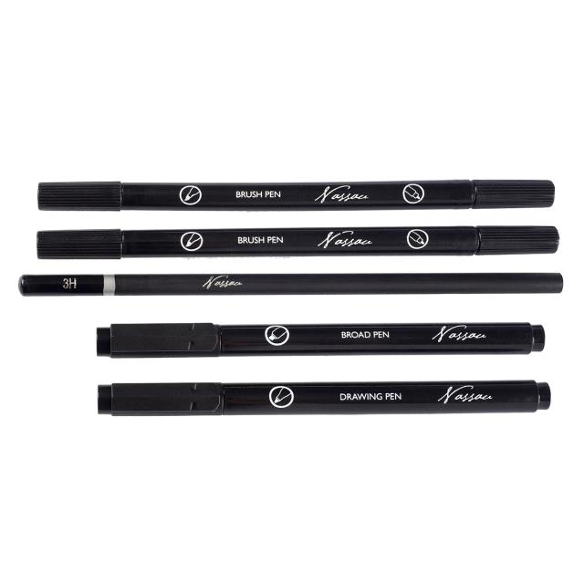 Set 4 markere si creion Nassau Fine Art Handlettering