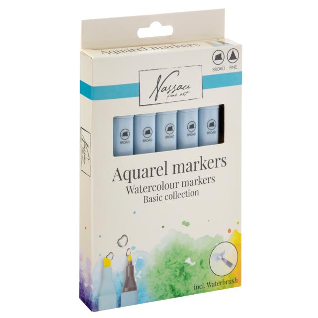 Set 6 markere acuarelabile Creative Craft, pensula cu rezervor