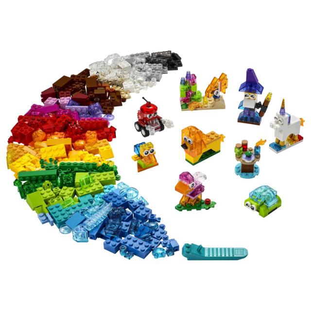 LEGO Classic, Caramizi transparente creative, numar piese 500, varsta 4+