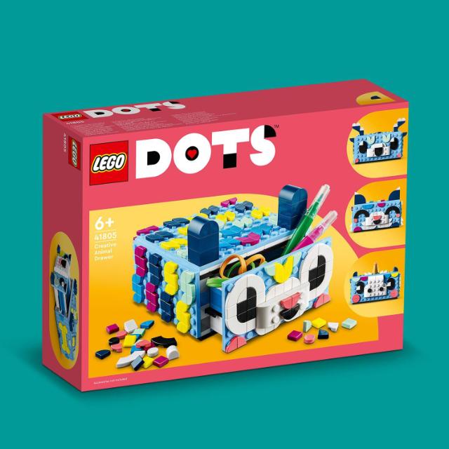 LEGO DOTS, Sertar creativ cu animale, numar piese 643, varsta 6+