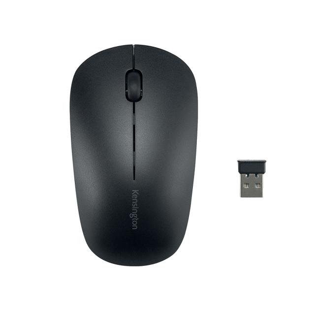 Kit tastatura + mouse Kensington EQ KM150, 2 baterii AA incluse, conexiune wireless, mouse reincarcabil, plastic partial reciclat, negru