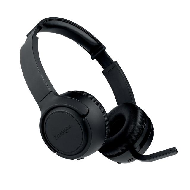 Casti Kensington EQ H1050 On-Ear, reglabile, microfon cu anulare sunet inclus, conexiune Bluetooth, plastic partial reciclat, negru