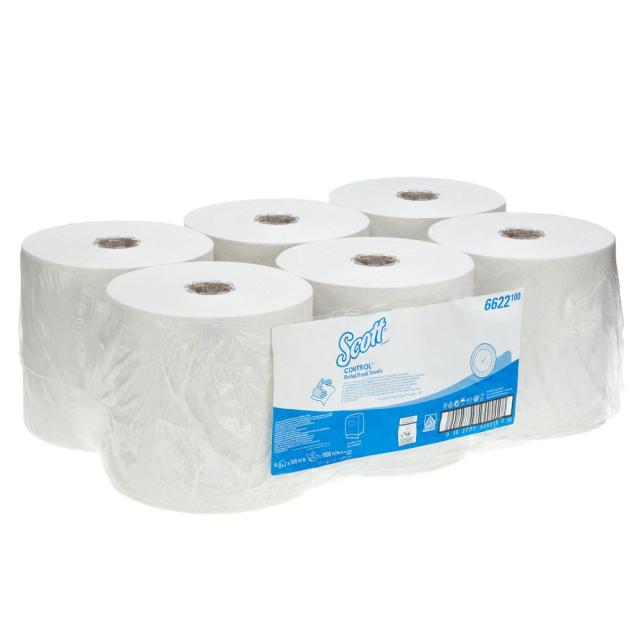 Rola prosop autocut, Kimberly Clark, Scott Control, 1 strat, alb, 300 metri, 6 role/set