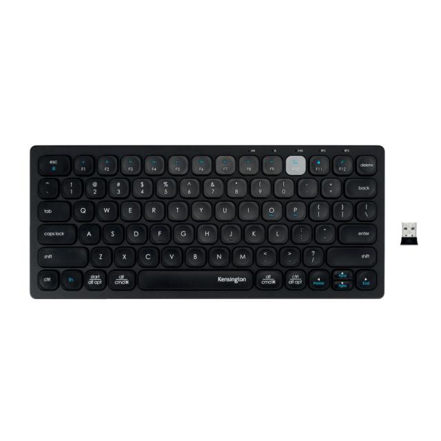 Tastatura Kensington, conexiune multipla, wireless sau bluetooth, indicator de baterie, negru