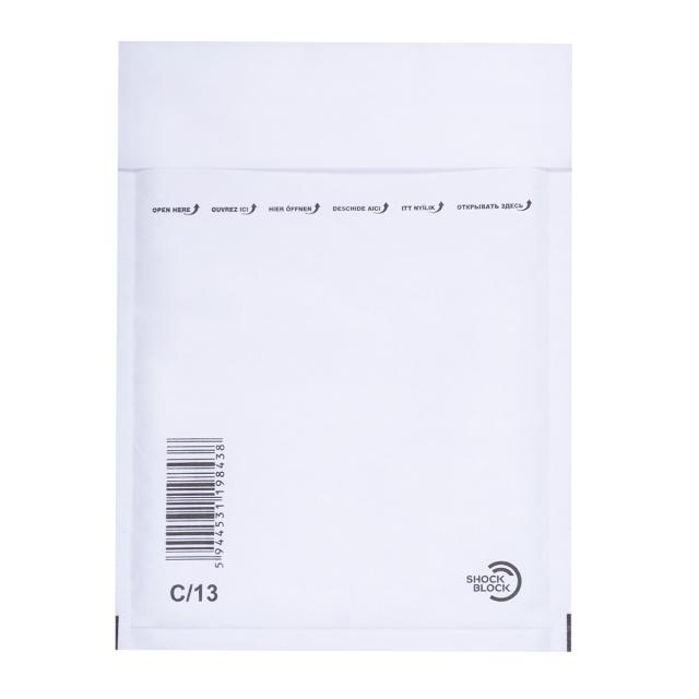 Plic cu protectie, 150 x 210 mm (interior), alb, banda silicon, 90 g/mp, 100 bucati/cutie