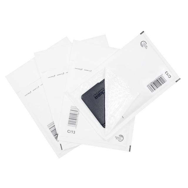 Plic cu protectie, 150 x 210 mm (interior), alb, banda silicon, 90 g/mp, 100 bucati/cutie