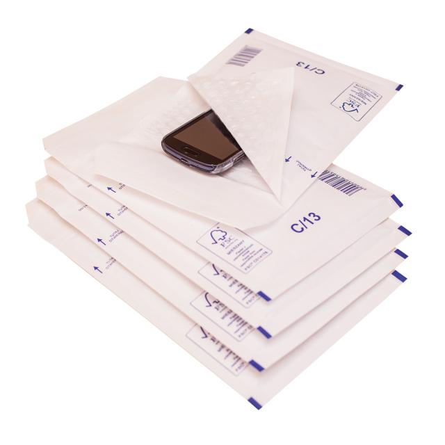 Plic cu protectie, 150 x 210 mm (interior), alb, banda silicon, 90 g/mp, 100 bucati/cutie