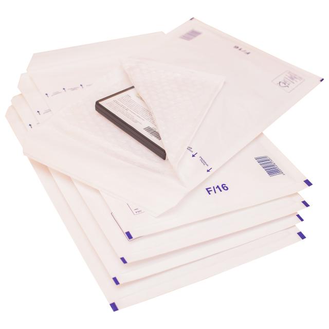 Plic cu protectie, 220 x 340 mm (inteior), alb, banda silicon, 90 g/mp, 100 bucati/set
