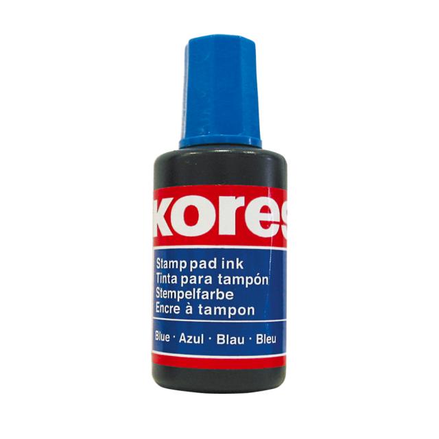 Tus pentru stampila automata/de cauciuc fara ulei Kores. 27 ml, albastru