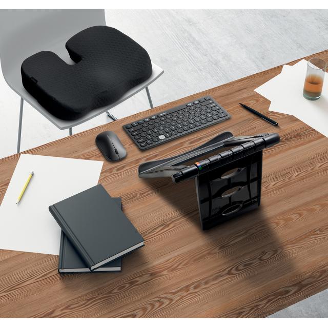 Suport pentru laptop Kensington EQ SmartFit Easy Riser, cu spatiu pentru racire, plastic partial reciclat, negru