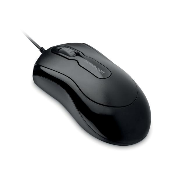 Mouse Kensington EQ Mouse-in-a-Box, cu fir de 180 cm, plastic partial reciclat, negru
