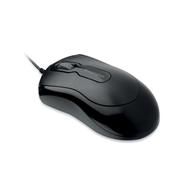 Mouse Kensington EQ Mouse-in-a-Box, cu fir de 180 cm, plastic partial reciclat, negru