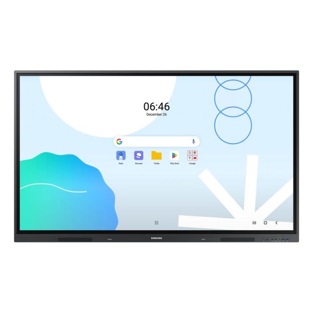 Tabla Interactiva Samsung, WA65D, LH65WADWLGCXEN, 65 inch (165cm), UHD, 400nit, 16/7, 1,200:1, Android 13, 3xHDMI, 5xUSB, 40 Points of touch, 30W Speaker, Vesa 600 x 400 mm, 64GB Storage, 8GB RAM