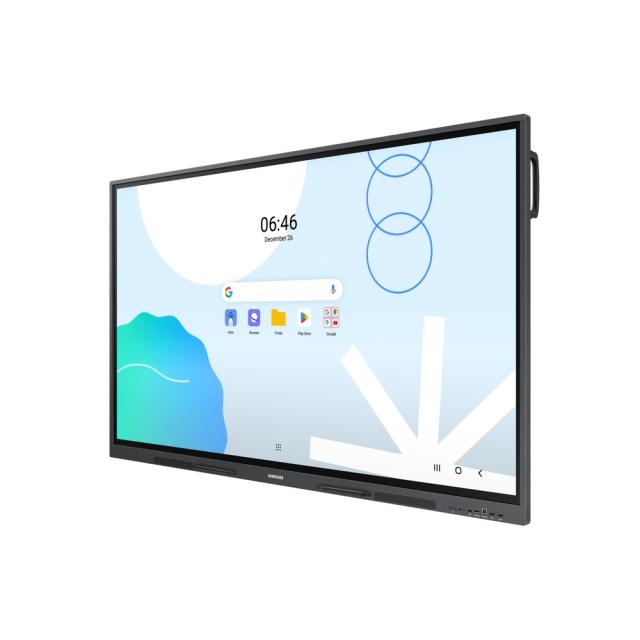 Tabla Interactiva Samsung, WA65D, LH65WADWLGCXEN, 65 inch (165cm), UHD, 400nit, 16/7, 1,200:1, Android 13, 3xHDMI, 5xUSB, 40 Points of touch, 30W Speaker, Vesa 600 x 400 mm, 64GB Storage, 8GB RAM