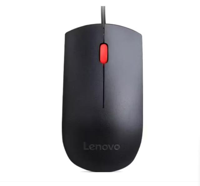 Mouse Lenovo Essential, USB, 1600DPI, Negru / Rosu